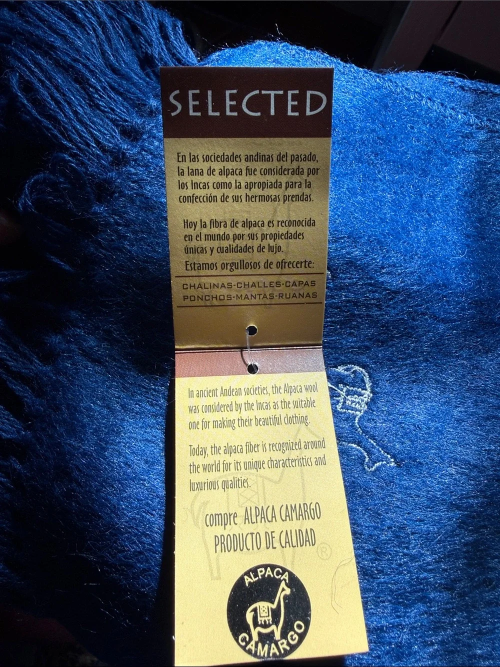 Blue Alpaca Wool Scarf